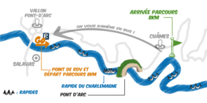 Plan descente de l'Ardèche 8km